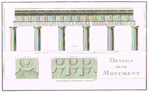 Foucherot's - "DETAILES DE - CE MONUMENT" - Copper Engraving - 1842
