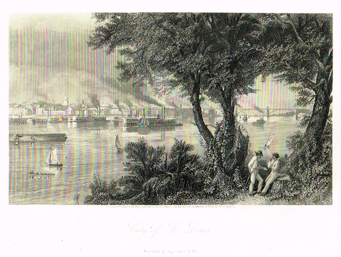 Fine Art - "CITY OF ST. LOUIS" by A. C, Warren (Engraved by R. Henselwood) - Steel Engraving - 1872