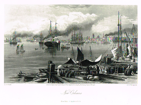 Picturesque America's "NEW ORLEANS" - Steel Engraving - 1872