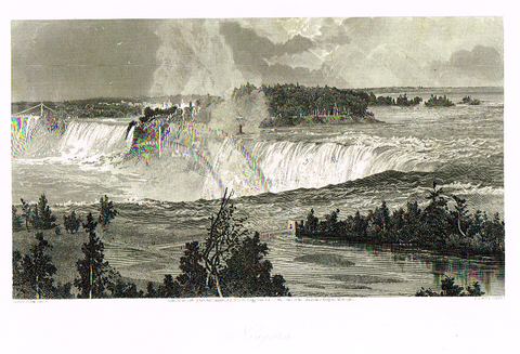 Picturesque America's "NIAGARA" - Steel Engraving - 1872