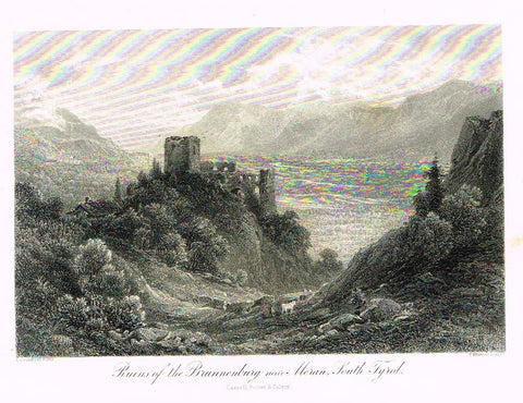 Picturesque Europe's "RUINS OF THE BRUNNENBURG" - Steel Engraving - 1875