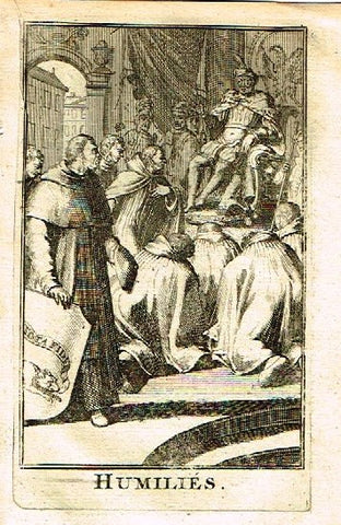 Buonanni's Histoire du Clerge - "HUMILIES"- Copper Engraving - 1716