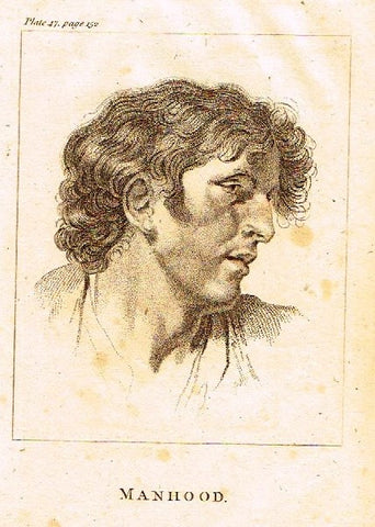 Artist's Repository - "MANHOOD" - Copper Engraving - 1813