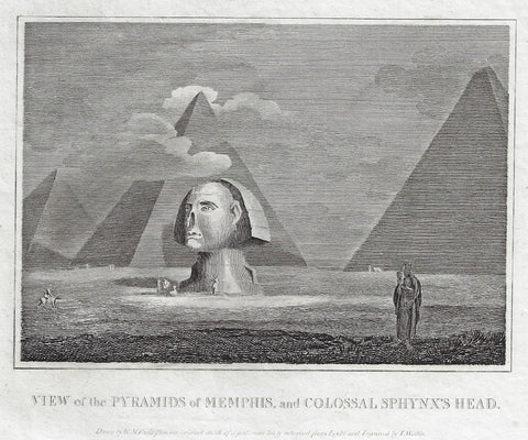 Wallis's "VIEW OF THE PYRAMIDS OF MEMPHIS"  - Steel Engraving - c1820
