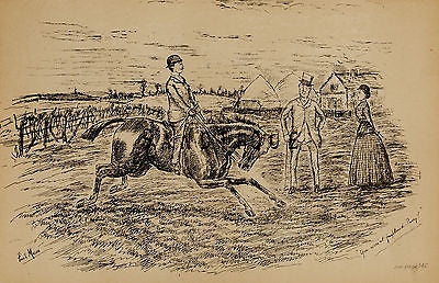 "Fores's Sporting Notes & Sketches" - "YOU WEREN'T FRIGHTENED ?" - Litho - 1886 - Sandtique-Rare-Prints and Maps