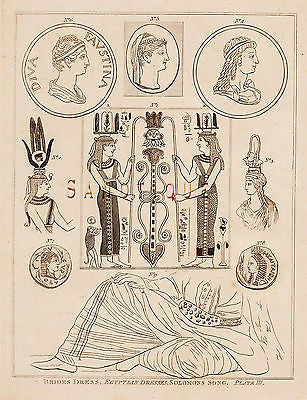 CALMET'S BIBLE - EGYPTIAN BRIDES' DRESSES - SOLOMON - Eng. -1801