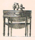 Historical Art Furniture - "TABLES, FRENCH WORK"  - Antique Print - 1880