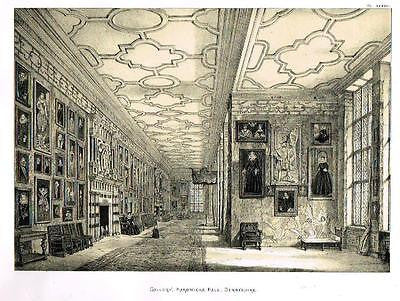 Joseph Nash's Mansions  - GALLERY, HARDWICKE HALL, DERBYVILLE- 1840