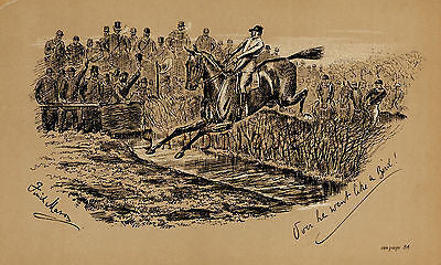 "Fores's Sporting Notes & Sketches" - "DOWN HE WENT LIKE A BIRD" - Litho - 1886 - Sandtique-Rare-Prints and Maps