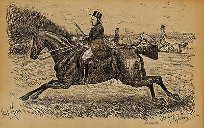 "Fores's Sporting Notes & Sketches" - "OLD DAYS ON THE VALE" - Litho - 1886 - Sandtique-Rare-Prints and Maps