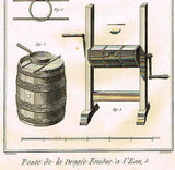Diderot - FONTE DE LA DRAGEE FONDUE A L'EAU  - Antique Engraving -1751