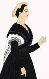 POCHOIR Print "MAIDEN from ARAGON" from "COSTUMES ESPAGNOLES" -1939