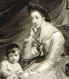 Mezzotint Proof - "LADY BORINGDON & SON" - by Joshua Reynolds - 1820