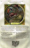 Jacob Cats -1655- THE CHICKEN GUARDING THE EGG - Antique Print Emblem
