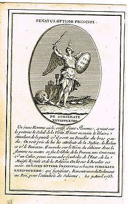 Miniature Genre -  "SENATUS OPTIMO PRINCIPI" - Copper Eng. - 1753