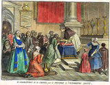 Picart's Religious Customs- ADORATION OF THE CROSS - H-Col. Eng -1733
