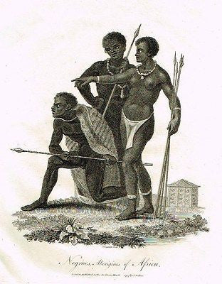 Wilkes' - NEGROES, ABORIGINES OF AFRICA - Copper Engraving - 1797