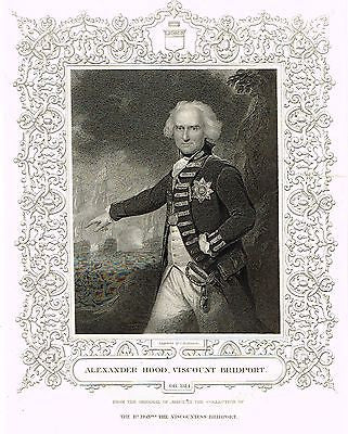 England's Battles -  Steel Engraving  -1857- ALEXANDER HOOD, VISCOUNT