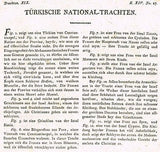 Bertuch's Bilderbuch - "TURKISH NATIONAL COSTUMES" - H/C Antique Print - 1810