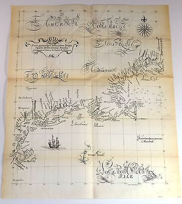 Sir Robert Dudley's Map "CARTA PARTICOLARE NUOUA BELGIA" - Litho -1850