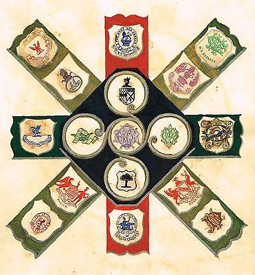 One of a Kind Print from "BOOK OF CRESTS" - GATAKER - c1850