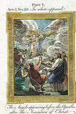 Bankes' Bible ANGELS APPEAR TO APOSTLES - Hand-Col. Eng. - c1760