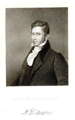 "Gallery of Distinguished Americans" - "MAHLON DICKERSON"- Steel Engraving -1835 - Sandtique-Rare-Prints and Maps