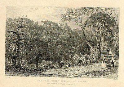 Allom's Northern Tourist - "CASTLE EDEN HALL, DURHAM" - Steel Eng. - 1832 - Sandtique-Rare-Prints and Maps