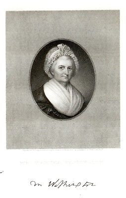 "Gallery of Distinguished Americans" - "MARTHA WASHINGTON" - Steel Eng. -1835 - Sandtique-Rare-Prints and Maps