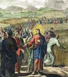 Luyken's  - "JESUS PREACHING IN CORN FIELD" - Hand-Colored Eng. -1712