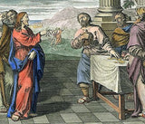 Luyken's  - "JESUS HEALING THE BLIND MEN" - Hand-Colored Eng. -1712