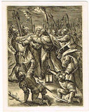 Anton Wierix's - THE BETRAYAL OF JESUS BY JUDAS -  Copper Eng - c1600