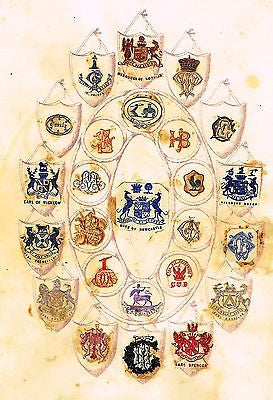 One of a Kind Print from "BOOK OF CRESTS" - EARL SPENCER - c1850