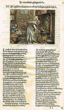 Jacob Cats -1655- "WOMAN COOKING OVER THE FIRE" - Antique Print Emblem