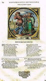 Jacob Cats - 1655 - "FINE WOMAN WITH PET SWINE" - H-C Antique Print