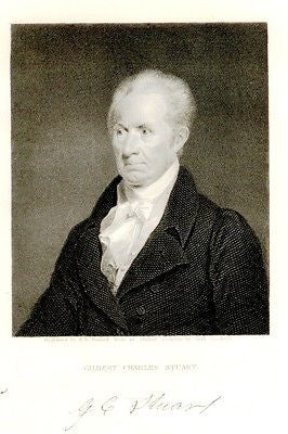 "Gallery of Distinguished Americans" - "GILBERT STUART" - Steel Eng. -1835 - Sandtique-Rare-Prints and Maps