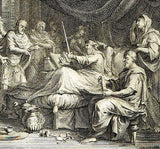 Machabees II - "MATATHIAS ON DEATH BED & HIS SON"- Antique Print -c1780