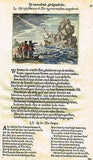 Jacob Cats -1655- "MEN WATCHING SINKING SHIP" H/C Antique Print Emblem