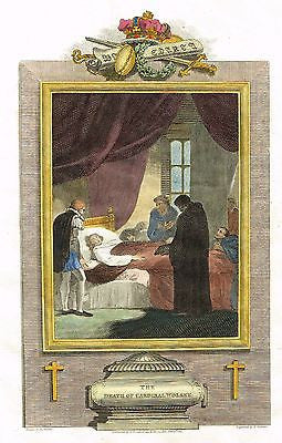 Ashburton's History - "THE DEATH OF CARDINAL WOLSEY " - Antique Print - 1811