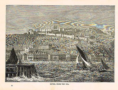 "DOVER FROM THE SEA" - Lithograph - c1880 - Sandtique-Rare-Prints and Maps