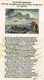 Jacob Cats -1655- "MEN SAYING FAREWELL TO FISHERMEN" - Antique Print