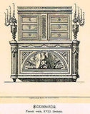 Historical Art - SIDEBOARDS, FRENCH WORK  - Antique Print - 1880