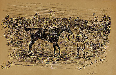 "Fores's Sporting Notes & Sketches" - "ALL UP WITH THE MARE" - Litho - 1886 - Sandtique-Rare-Prints and Maps