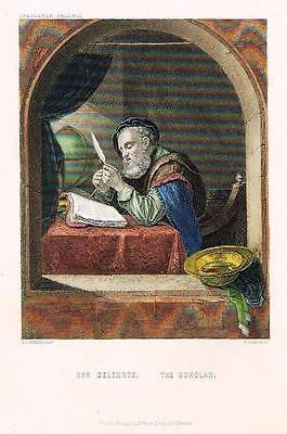Antique Print - "THE SCHOLAR" from "Art Treasures of Germany" -c1870