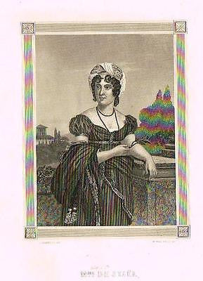 "Queenly Women" by Williams - "MME. DE STAEL" - Engraving - 1885 - Sandtique-Rare-Prints and Maps