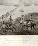 England's Battles by Williams-1860- RETREAT OF RUSSIANS - Antique Print