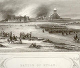 England's Battles by Williams-1860- BATTLE OF EYLAU - Engraving