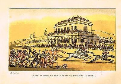 Dr. Syntax in Search - "LOSES MONEY AT THE RACETRACK" - Chromo - 1869