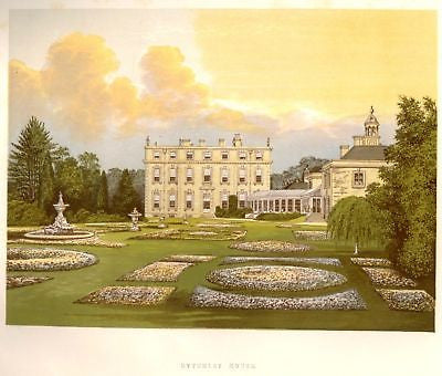 Morris's County Seats - Castles - DYTCHLEY HOUSE - Chromolithograph