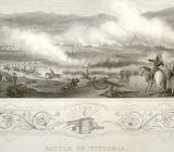 England's Battles by Williams-1860- BATTLE OF VITTORIA - Engraving